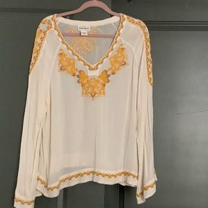 White and yellow tunic top